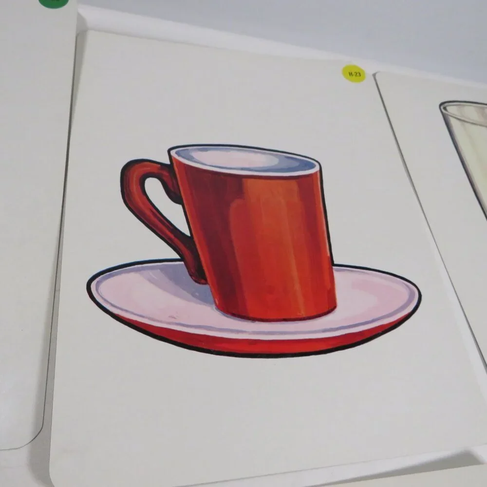 Peabody FOOD Drinks (6) cards 1960s Vintage Artwork